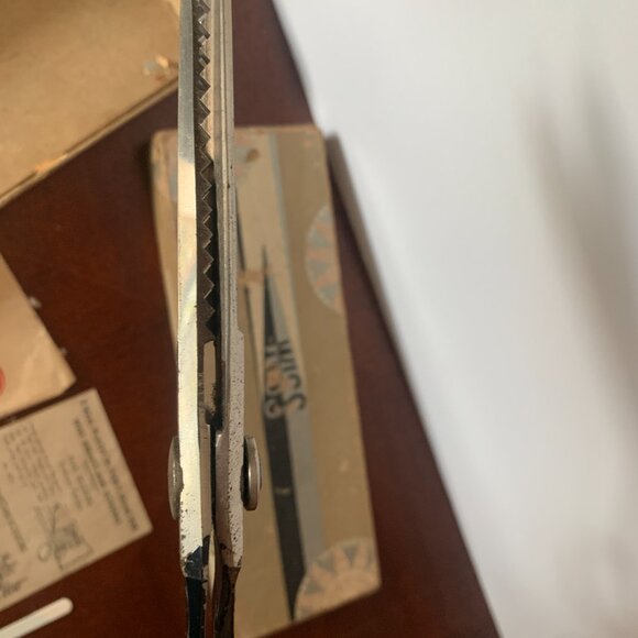 Vintage WISS Pinking Shears Scissors Model C Original Paperwork Box black silver - Picture 6 of 16